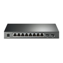 Switch de bureau Tplink JetStream 8 ports Gigabit Smart PoE+ et 2 emplacements SFP