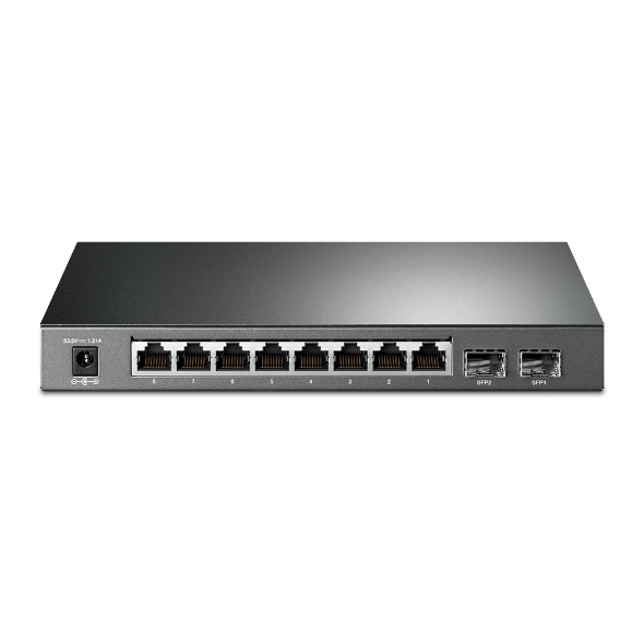 Switch de bureau Tplink JetStream 8 ports Gigabit Smart PoE+ et 2 emplacements SFP