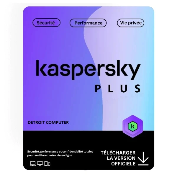 Anti-Virus Kaspersky Plus (équivalent à Internet Security) - 1 Poste / 1 an