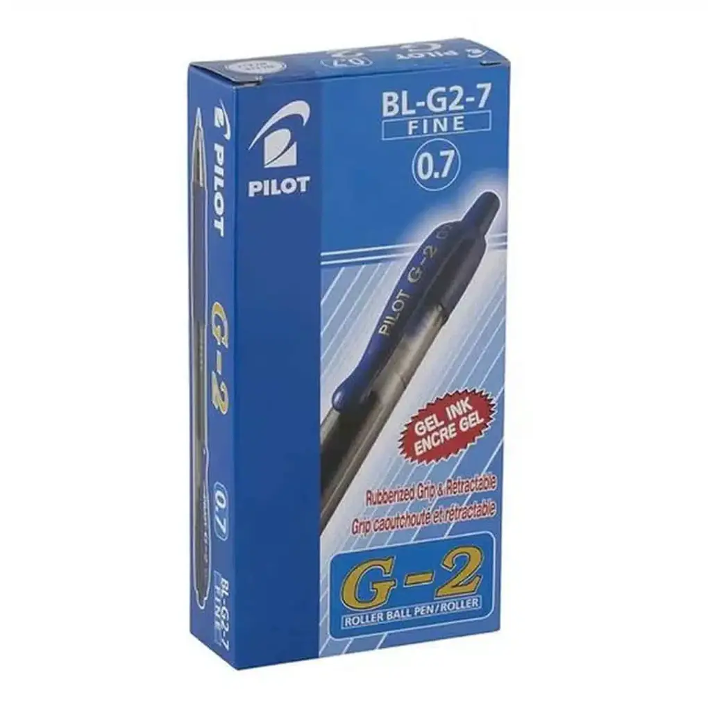[4902505163210] Boite 12 Stylo Pilot Roller Encre Gel G2 0.7mm BLEU