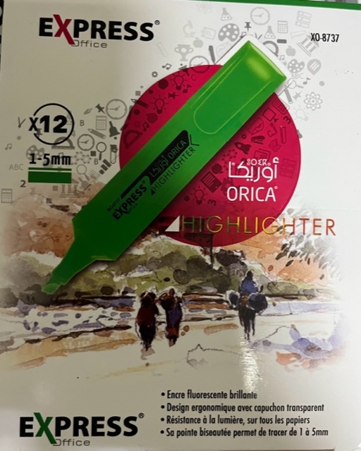 [61112490787376] Boite 12 Surligneur XO-8737 Vert Express