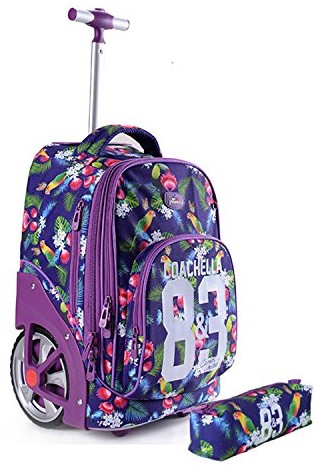 Cartable thème plume jasmine star + trousse avec câble pour charge