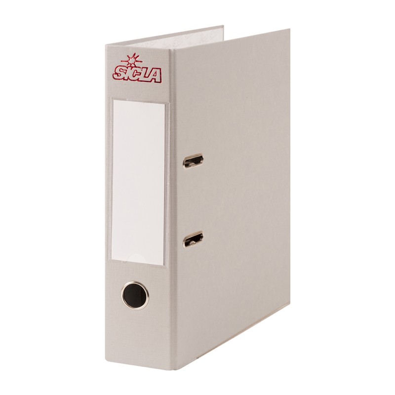 Classeur A Levier Simili Cuir Gris 32X28cm 8cm