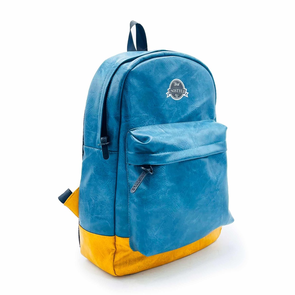 Sac a Dos 16" 3 Poches avec base en cuir Tissu Imperméable UNISTYLE